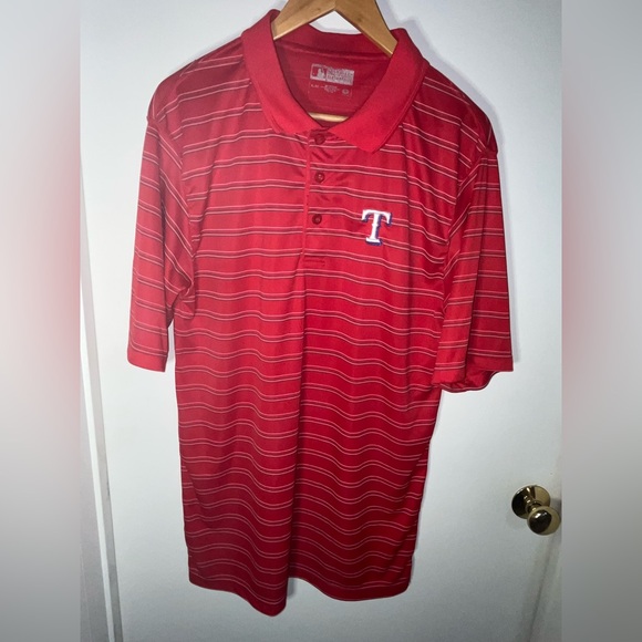 Men's Antigua Red Texas Rangers MLB Baseball Collared Polo Shirt Size XL - Picture 7 of 7